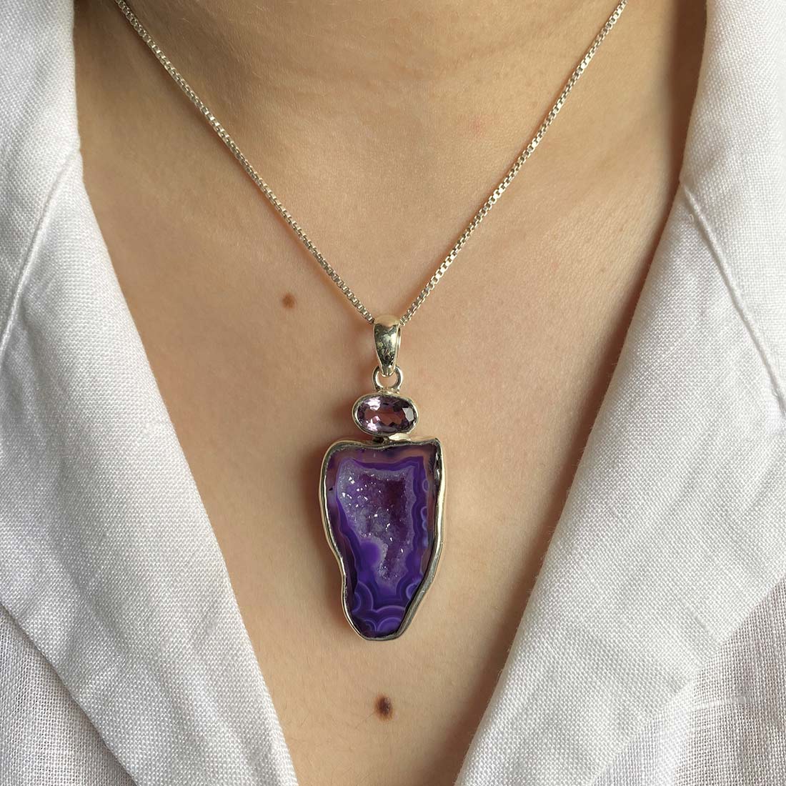 Purple Agate Pendant-(APU-P-13.)